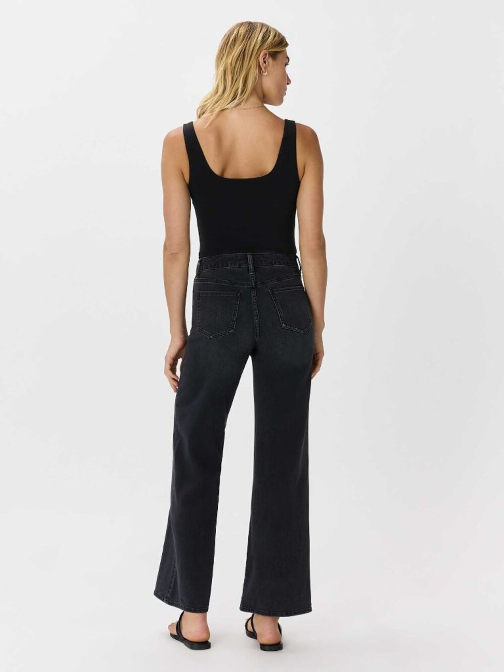 Quince Bella Stretch Wide Leg Jeans in Faded Black - Picture 7 of 9